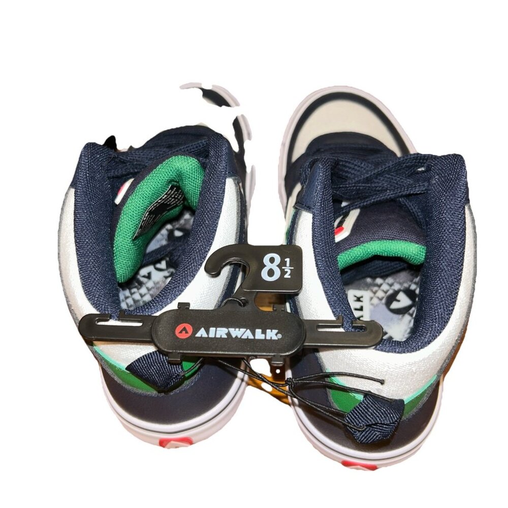 Airwalk Grind High Top Sneakers Size 8.5 New w/ Tags (Blue & White,Green )